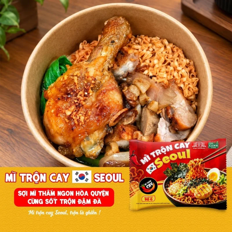 Combo 10 Gói Mì Trộn Cay Seoul Làng Chài Xưa 90g 12 Mì Trộn Cay Seoul 90g- Thấm đậm từng sợi mì cay thơm bùng vị Làng Chài Xưa - ảnh sản phẩm