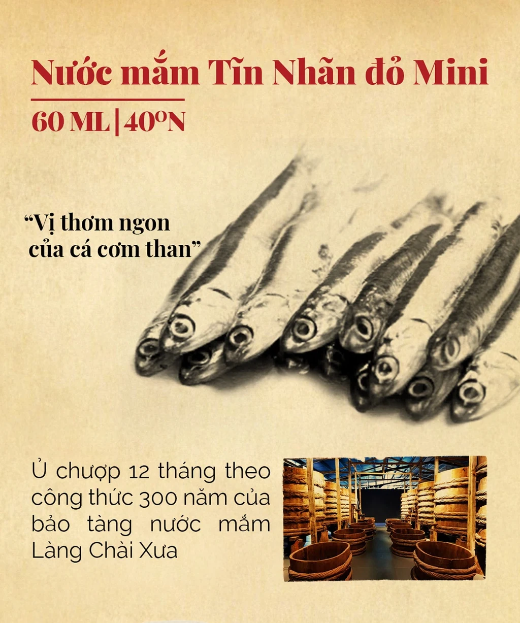 Nước Mắm Tĩn Nhãn Đỏ Cá Cơm Than 40N 60ml