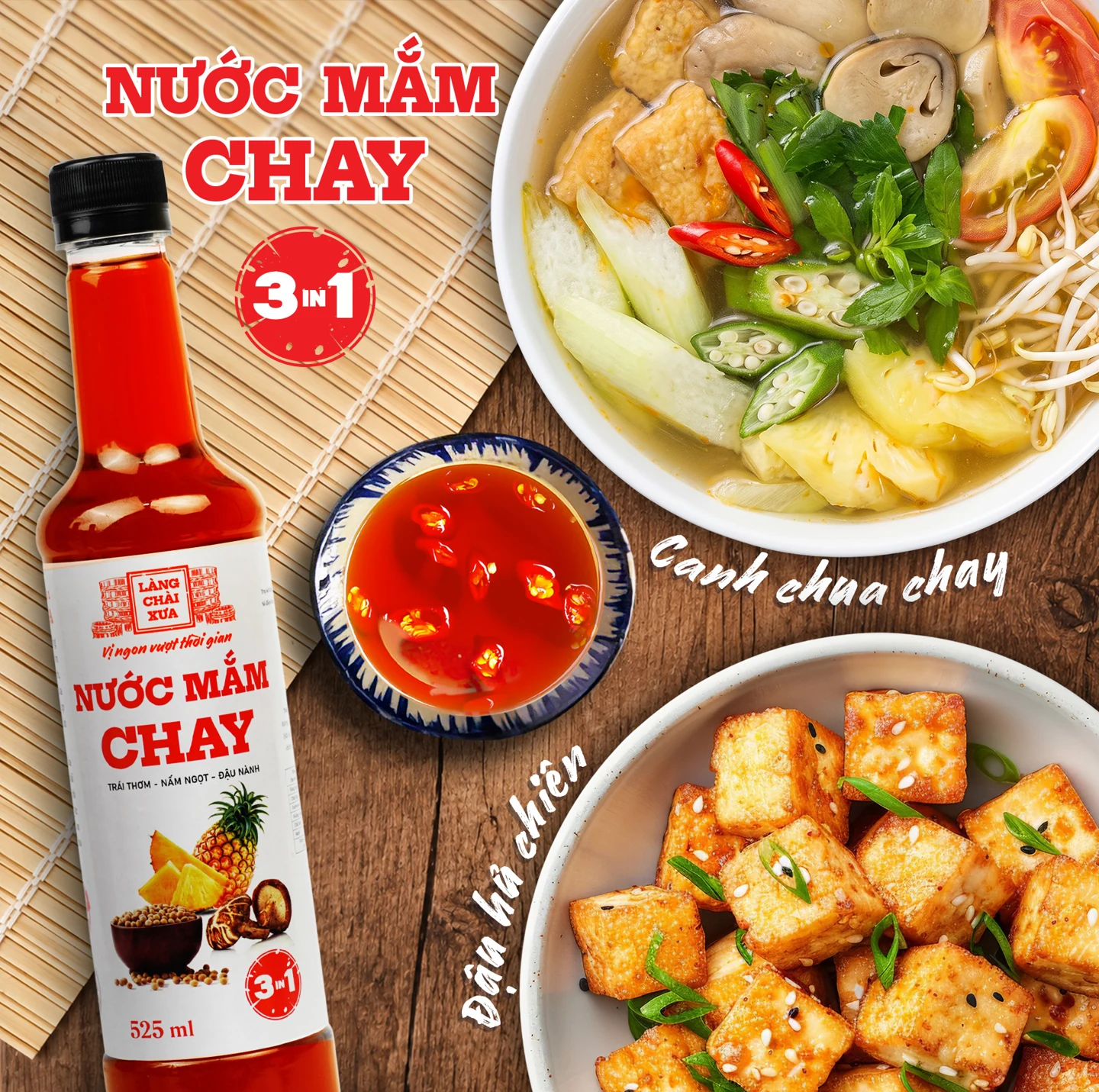Nước Mắm Chay 3 Trong 1 Làng Chài Xưa Chai 525ml 17 Nước Mắm Chay 3 Trong 1 Làng Chài Xưa Chai 525ml