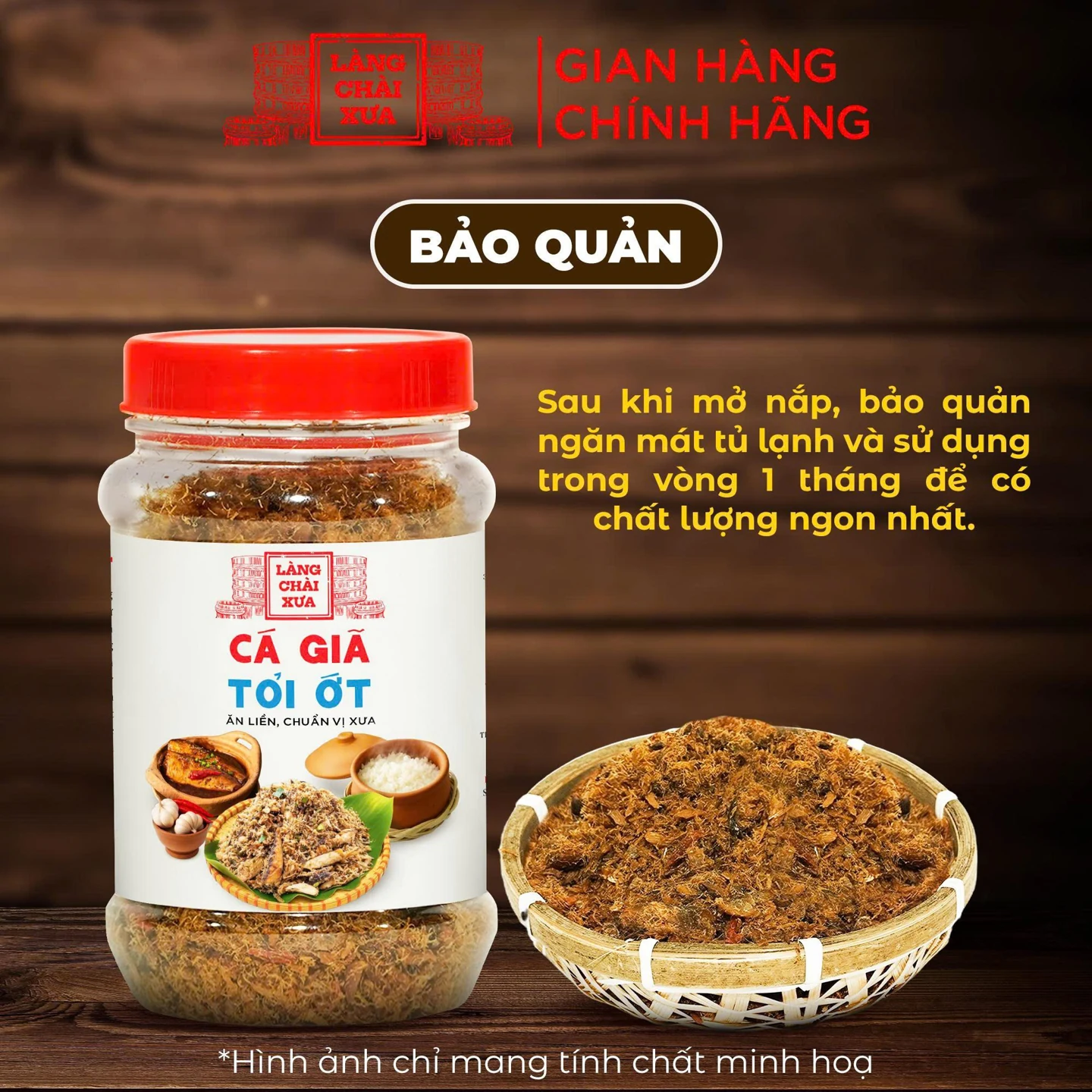 [Hủ 90g] Cá giã tỏi ớt Làng Chài Xưa loại đặc biệt ăn liền, chuẩn vị xưa đậm đà ăn kèm cơm nóng cháo trắng rất ngon