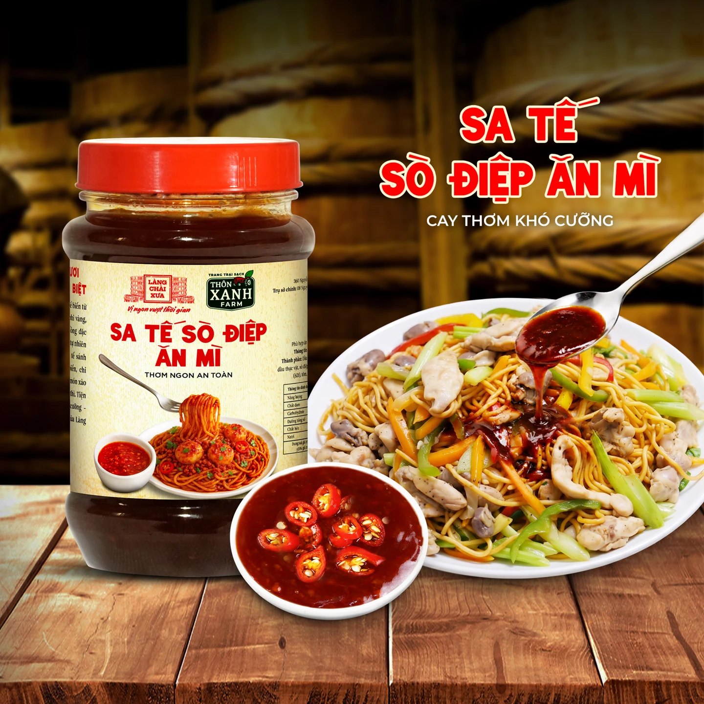 Combo Ớt Rim 140g và Sa Tế Sò Điệp 260g Làng Chài Xưa