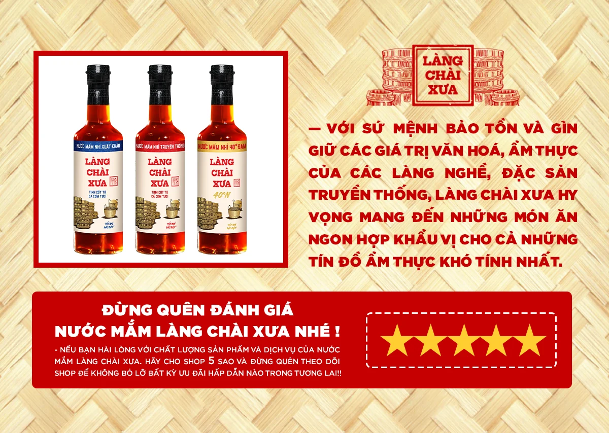 Combo 3 Nước Mắm Nhỉ Xuất Khẩu Nhãn Xanh 500ml - Làng Chài Xưa
