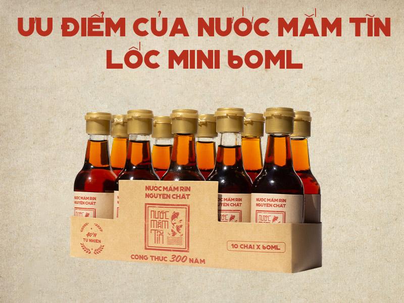 Lốc 10 chai Nước Mắm Tĩn Nhãn Đỏ Cá Cơm Than Mini 40N 60ML 9 loc 10 chai nuoc mam tin nhan do ca com than mini 40n 60ml 2