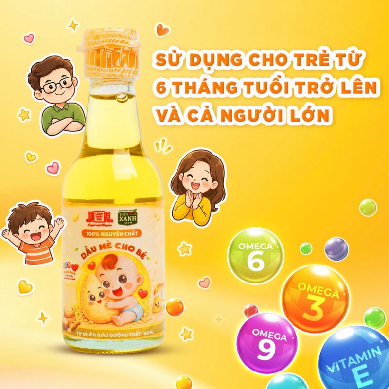 loc 4 chai 60ml dau me dinh duong thon xanh farm ep nguoi tu nhien cho be an dam lang chai xua 5