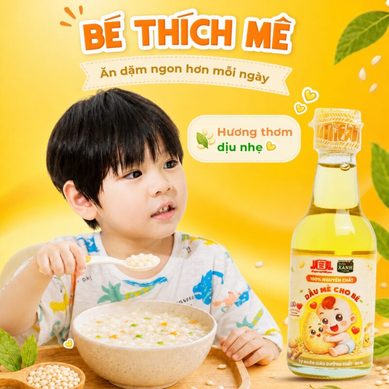 loc 4 chai 60ml dau me dinh duong thon xanh farm ep nguoi tu nhien cho be an dam lang chai xua 6 3