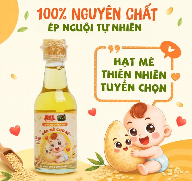 loc 4 chai 60ml dau me dinh duong thon xanh farm ep nguoi tu nhien cho be an dam lang chai xua 6 4