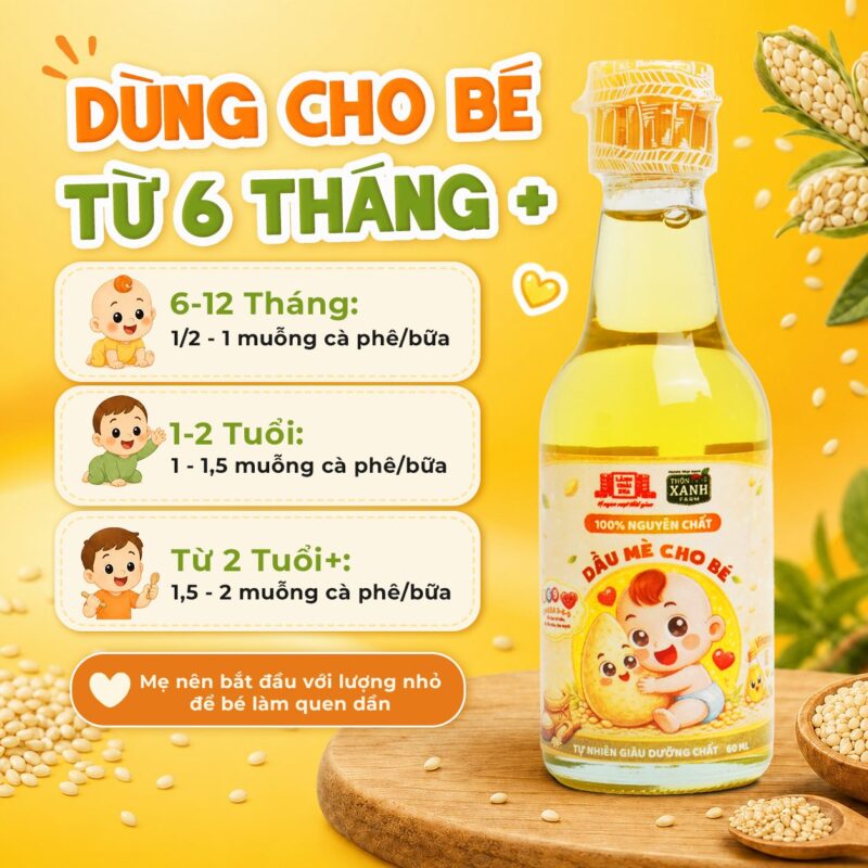 loc 4 chai 60ml dau me dinh duong thon xanh farm ep nguoi tu nhien cho be an dam lang chai xua 8