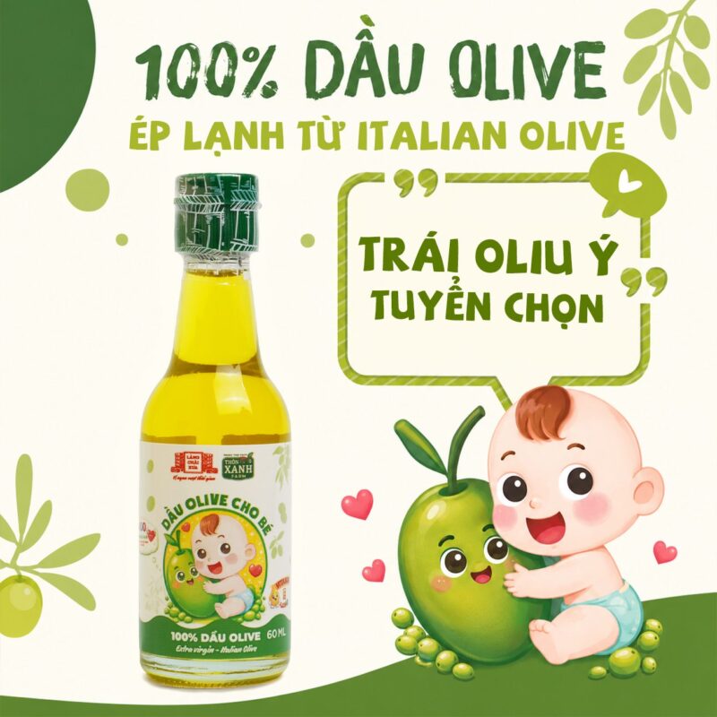 loc 4 chai 60ml dau olive nguyen chat thon xanh farm ep lanh italian olive cho be an dam lang chai xua 1 3