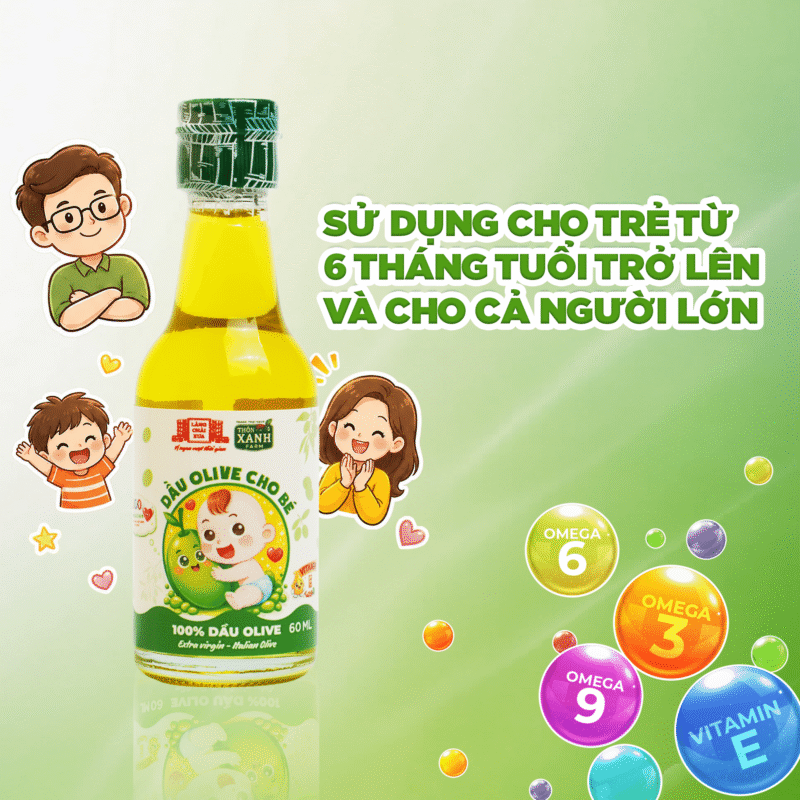 loc 4 chai 60ml dau olive nguyen chat thon xanh farm ep lanh italian olive cho be an dam lang chai xua 4