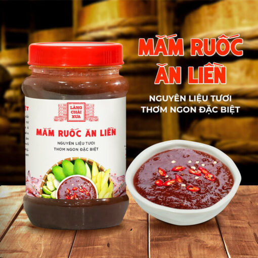 Mắm ruốc tỏi ớt ăn liền (ăn thấy me tươi có hột chua chua rất ngon) nguyên liệu tươi thơm ngon đặc biệt Làng Chài Xưa 260G