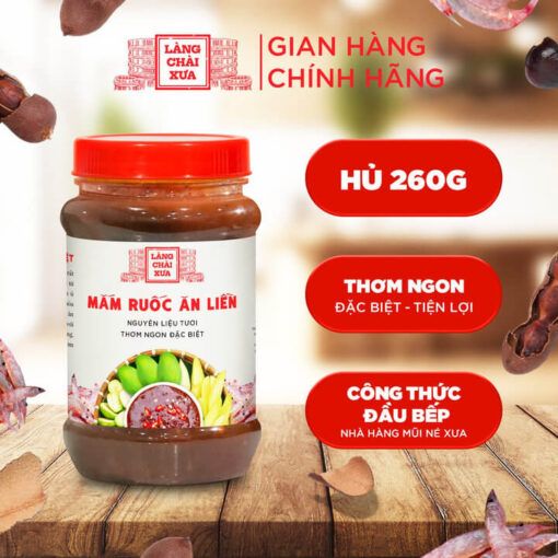 Mắm ruốc tỏi ớt ăn liền (ăn thấy me tươi có hột chua chua rất ngon) nguyên liệu tươi thơm ngon đặc biệt Làng Chài Xưa 260G - Ảnh 2