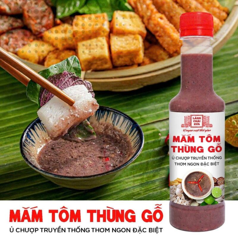 Mắm tôm thùng gỗ chấm bún đậu, đậu hũ chiên