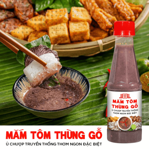 Mắm tôm thùng gỗ Làng Chài Xưa nguyên liệu tôm tép tươi thơm ngon đặc biệt chai 260G - Hình ảnh 2