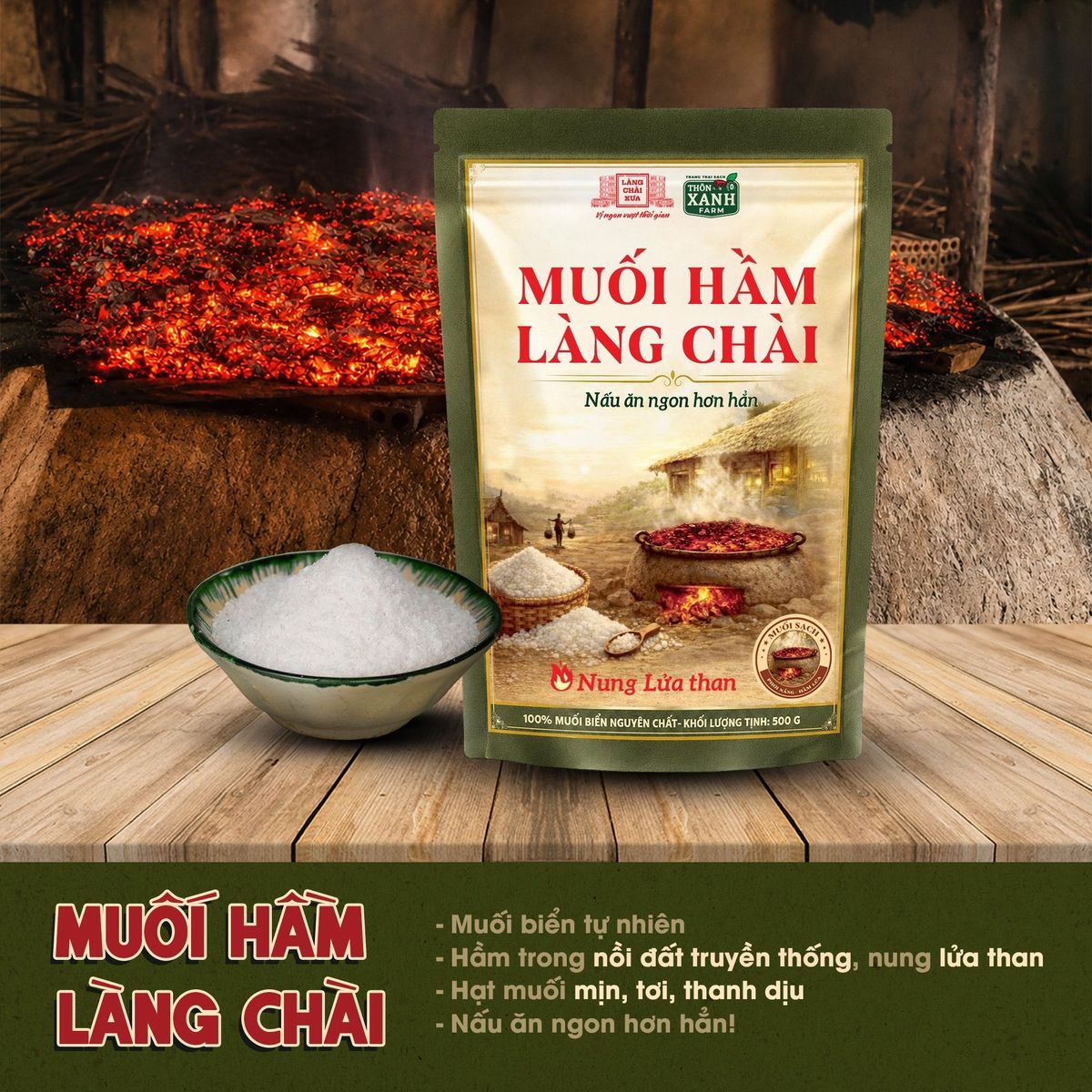 Muối Hầm Làng Chài Xưa Túi 500g 25 Muối Hầm Làng Chài Xưa Túi 500g