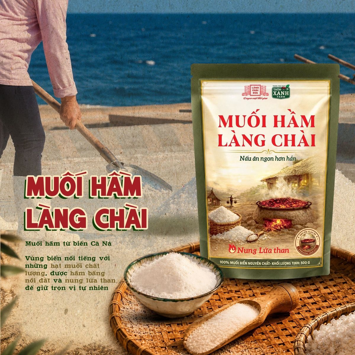 Muối Hầm Làng Chài Xưa Túi 500g 4 Muối Hầm Làng Chài Xưa Túi 500g