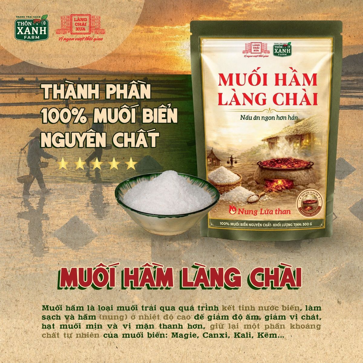 Muối Hầm Làng Chài Xưa Túi 500g 20 Muối Hầm Làng Chài Xưa Túi 500g