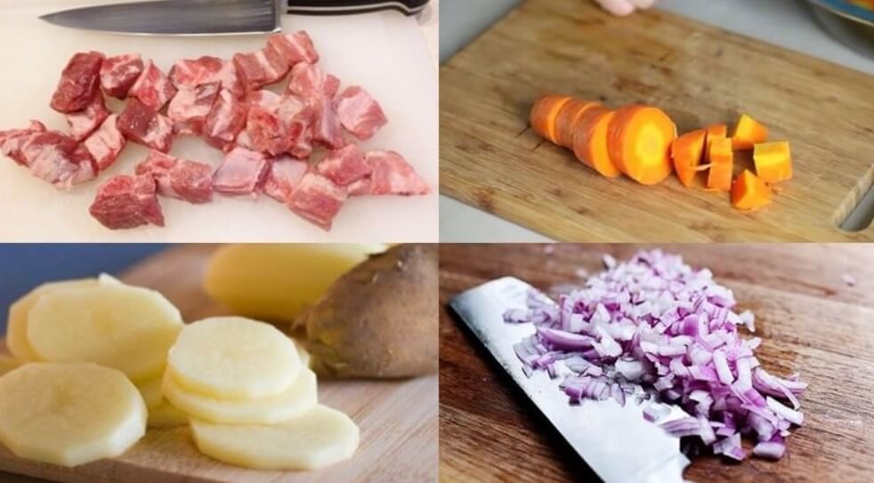 Nguyên liệu nấu món sườn nấu khoai tây
