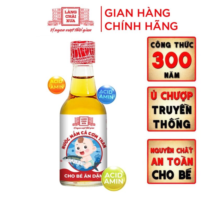 Chai nước mắm cá cơm than cho bé ăn dặm Làng Chài Xưa 60ml