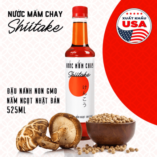 [THÙNG 6 CHAI] Nước mắm chay Shiitake 525ML - Làng Chài Xưa - Ảnh 3
