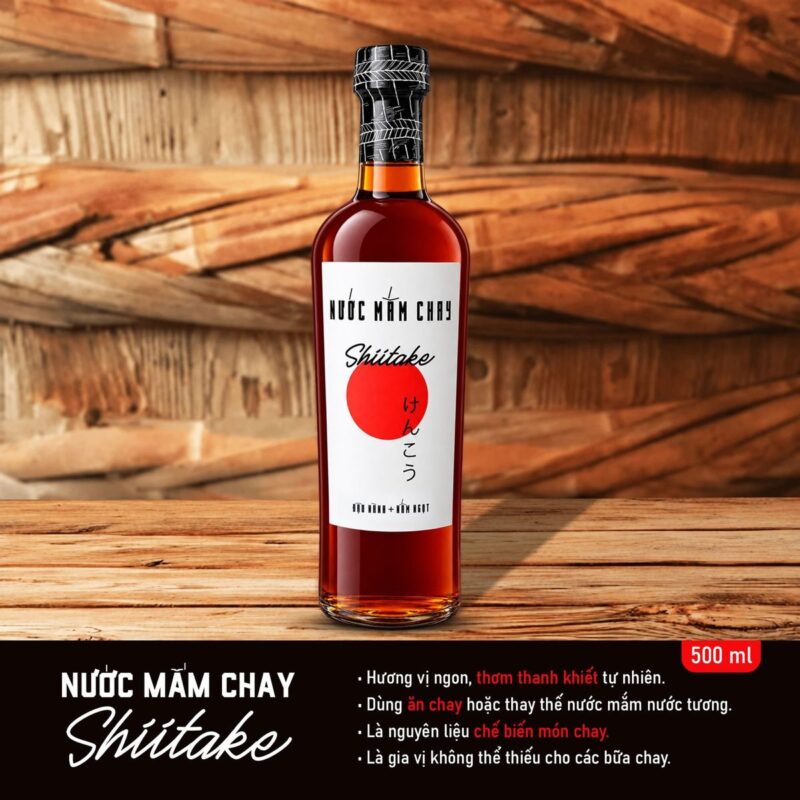 Nước Mắm Chay Shiitake Làng Chài Xưa Chai Thủy Tinh 500ml
