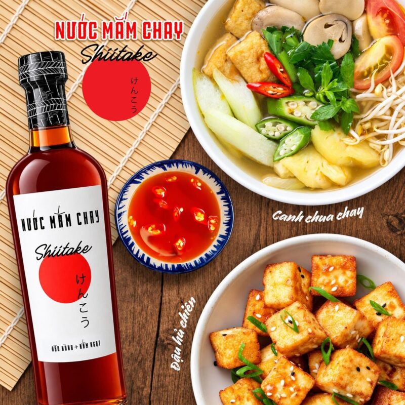 Nước Mắm Chay Shiitake Làng Chài Xưa Chai Thủy Tinh 500ml