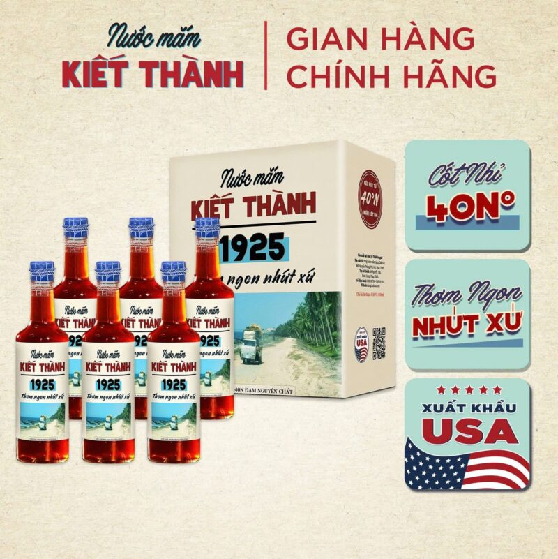 [Thùng 6 Chai 500ml] Nước mắm Kiết Thành Thơm Ngon Nhứt Xứ Cốt Nhỉ 40N Nguyên Chất Nước Mắm Tĩn