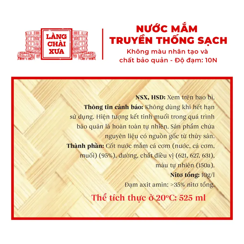 Alternative view of [THÙNG 6 CHAI] Nước Mắm Nhỉ Cá Cơm Than 525ml - Làng Chài Xưa