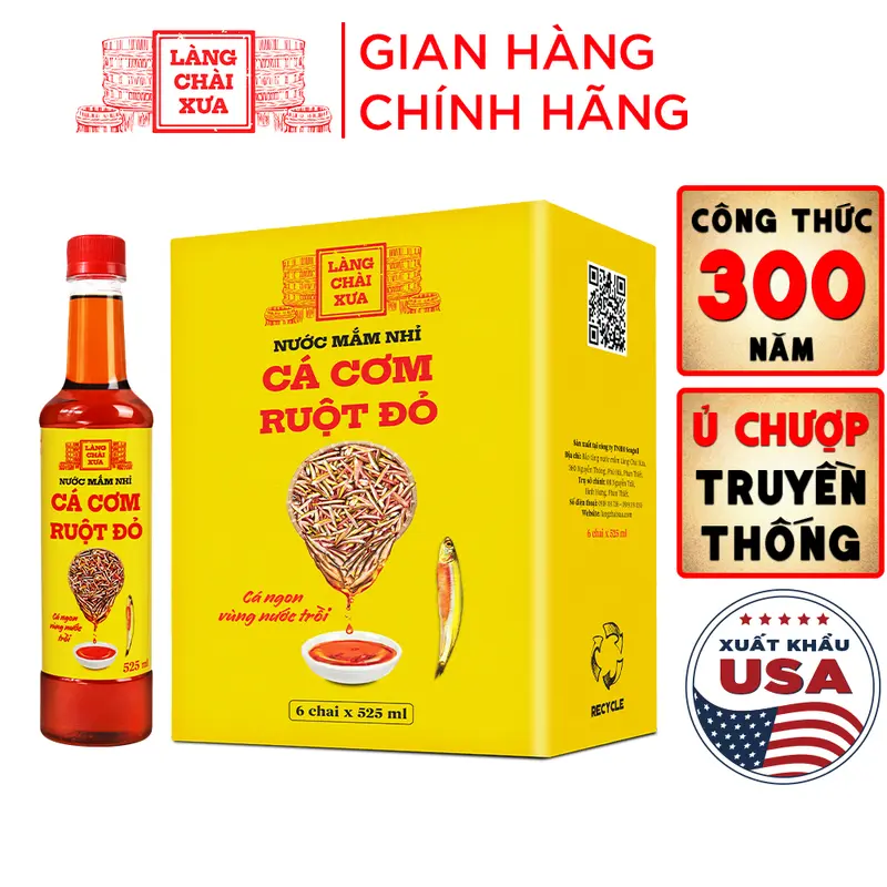 Nước Mắm Nhỉ Cá Cơm Vàng Ruột Đỏ 525ml