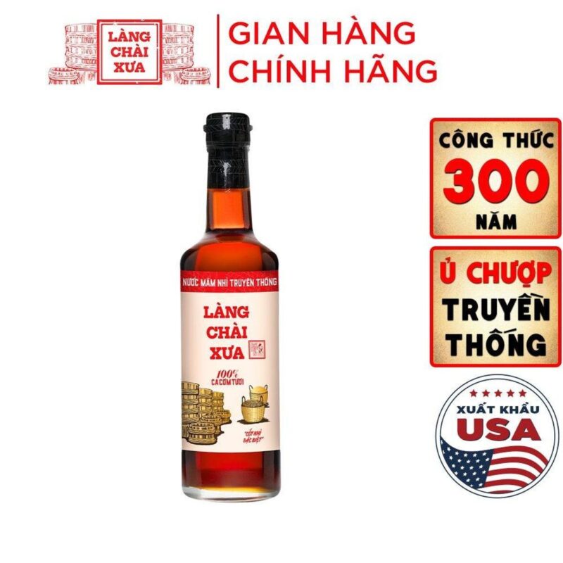 Nước Mắm Nhỉ Làng Chài Xưa Nhãn Đỏ 30N 500ml Chai Thủy Tinh - ảnh sản phẩm