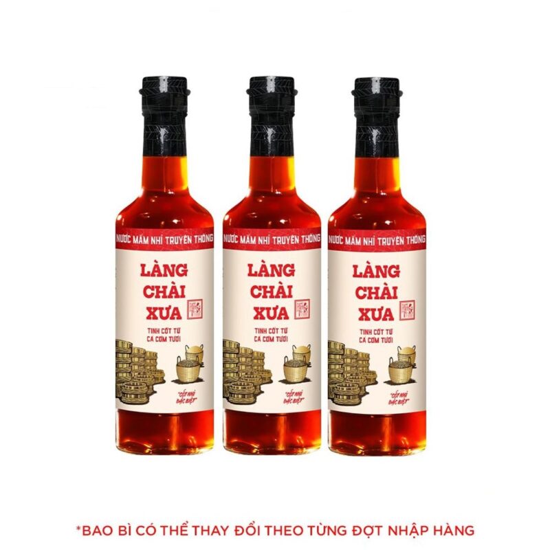 Nước Mắm Nhỉ truyền thống nhãn đỏ 30 độ đạm Làng Chài Xưa chai thủy tinh 500ml tinh cốt từ cá cơm tươi