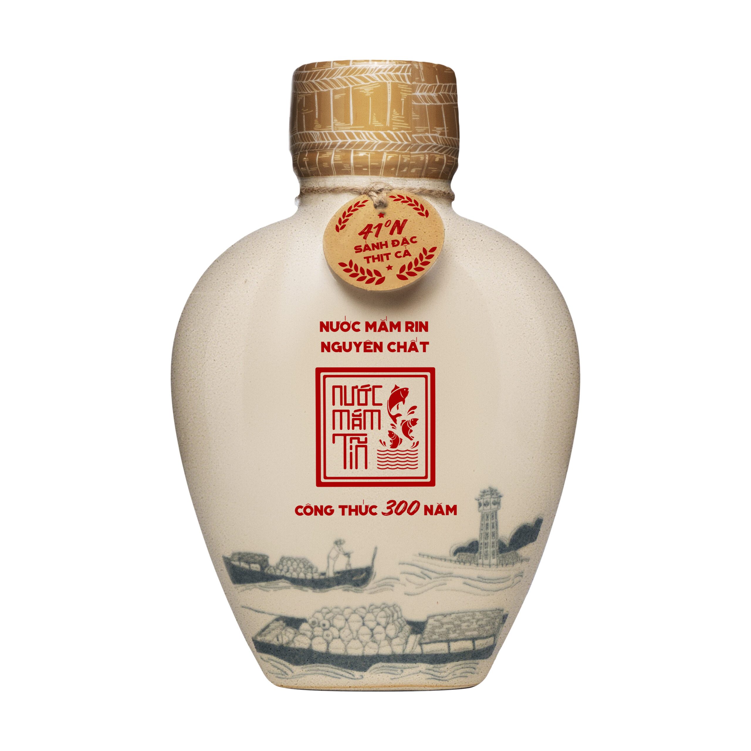 Nước mắm Tĩn nhãn xưa cá cơm than độ đạm 41N-500ml 1 Nước mắm Tĩn nhãn xưa độ đạm 41N