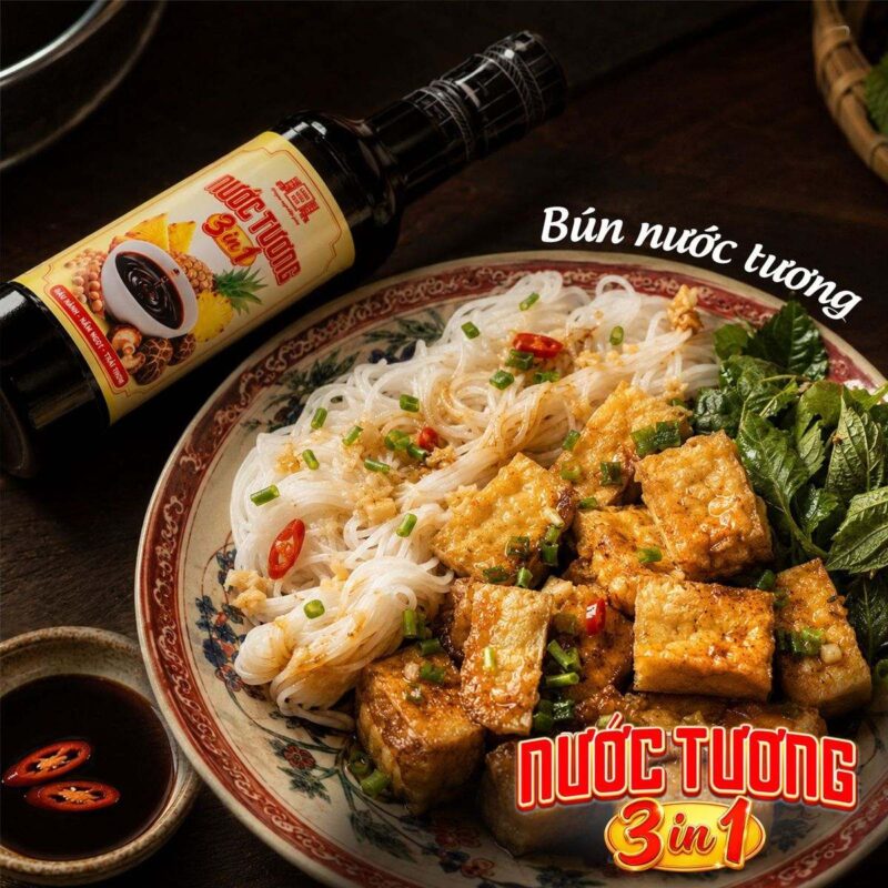 Bún nước tương đậu hũ chiên dùng nước tương 3 trong 1