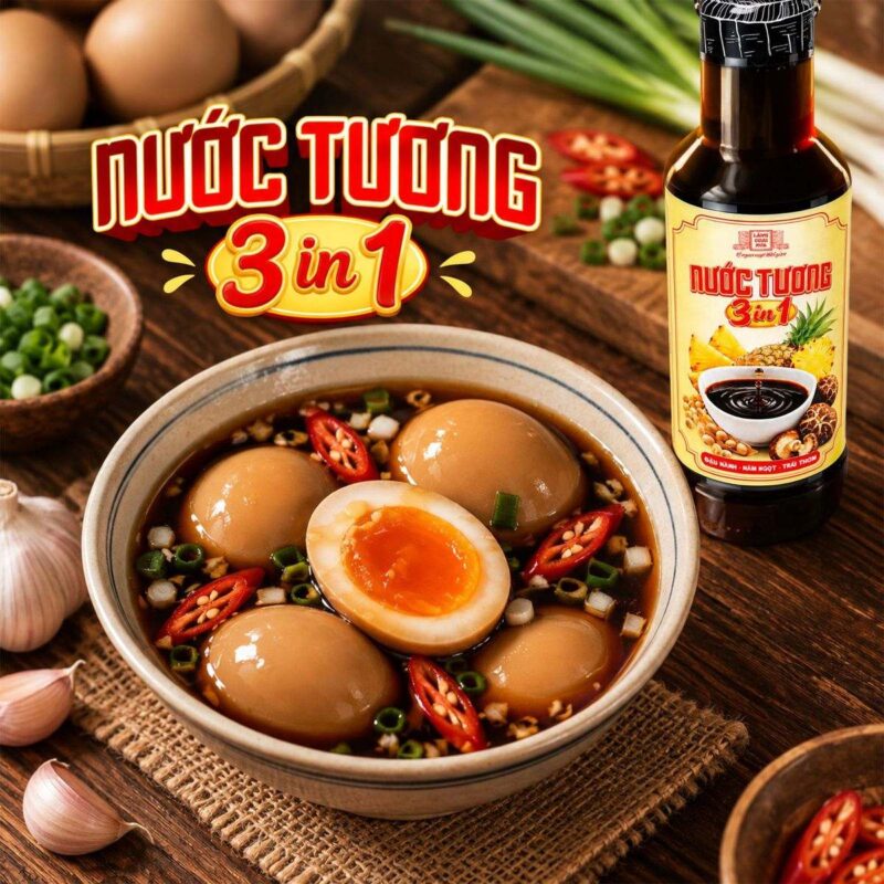Trứng ngâm nước tương 3 trong 1 Làng Chài Xưa