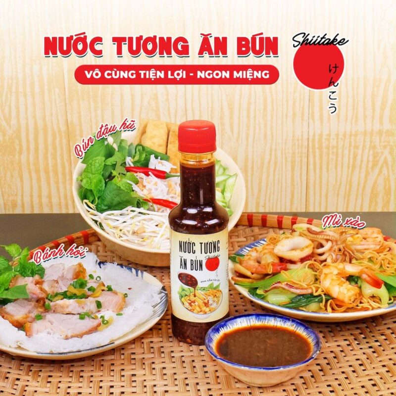 Nước tương ăn bún Shiitake tiện lợi, ngon miệng