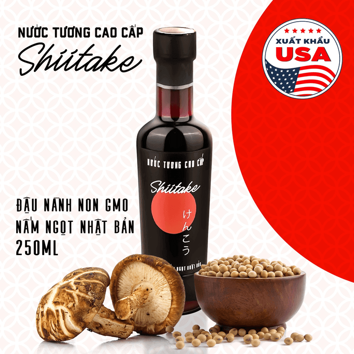 Nước Tương Cao Cấp Shiitake Thủy Tinh 250ML - Làng Chài Xưa