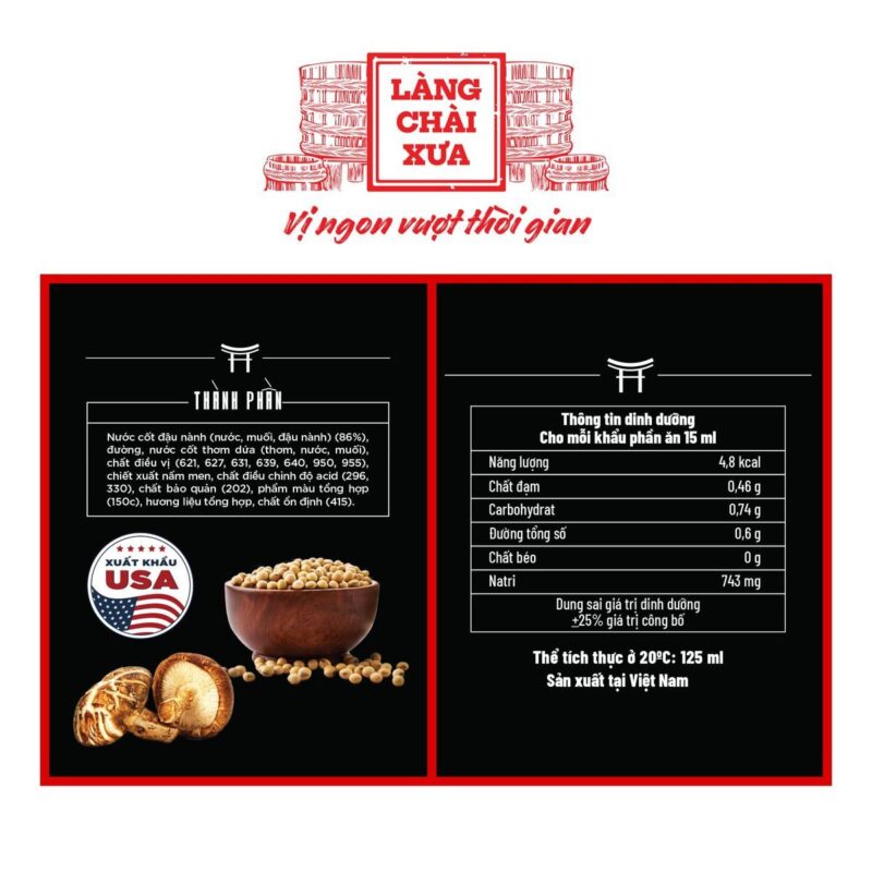 Nước Tương Shiitake Làng Chài Xưa Chai Nhựa 125ml