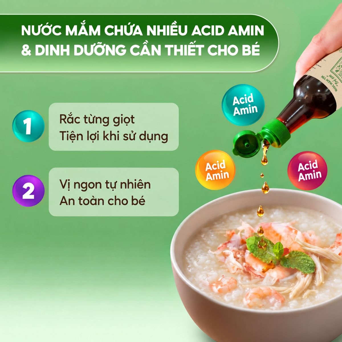Nước mắm tĩn trẻ em cho bé ăn dặm độ đạm 42N - 60ml 24 Nước mắm tĩn trẻ em cho bé ăn dặm độ đạm 42N - 60ml
