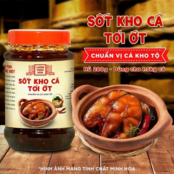 Sốt kho cá tỏi ớt Làng Chài Xưa 280g chuẩn vị cá kho thơm ngon tròn vị như kho thủ công - kho được 1.5kg cá