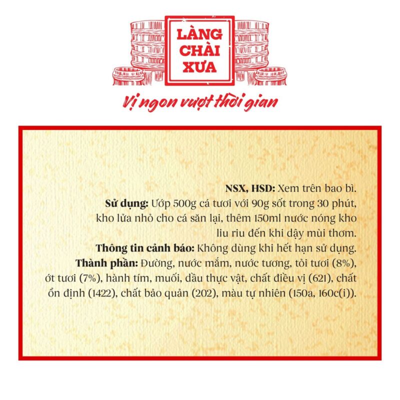 Sốt kho cá tỏi ớt Làng Chài Xưa 280g chuẩn vị cá kho thơm ngon tròn vị như kho thủ công - kho được 1.5kg cá