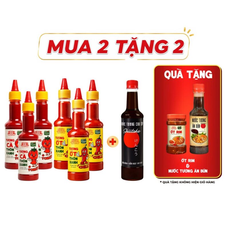 [Tặng ớt rim & tương ăn bún] Combo Nước tương 525ml 3 Tương ớt 270g 3 Tương cà 270g Làng Chài Xưa