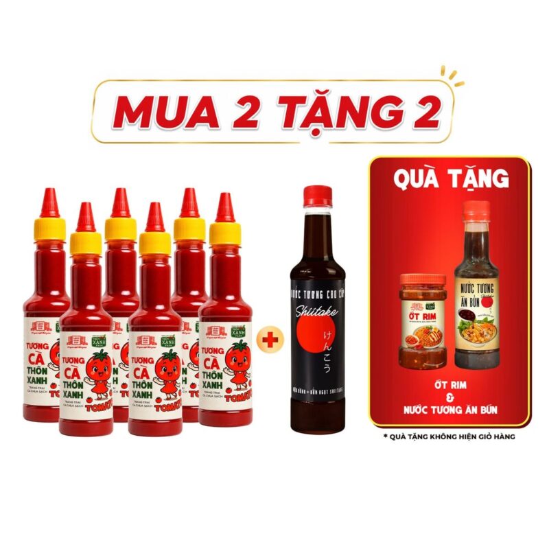 [Tặng ớt rim & tương ăn bún] Combo Nước tương 525ml và 6 Tương cà 270g Làng Chài Xưa