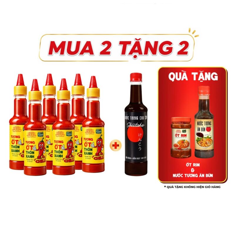 [Tặng ớt rim & tương ăn bún] Combo Nước tương 525ml và 6 Tương ớt 270g Làng Chài Xưa