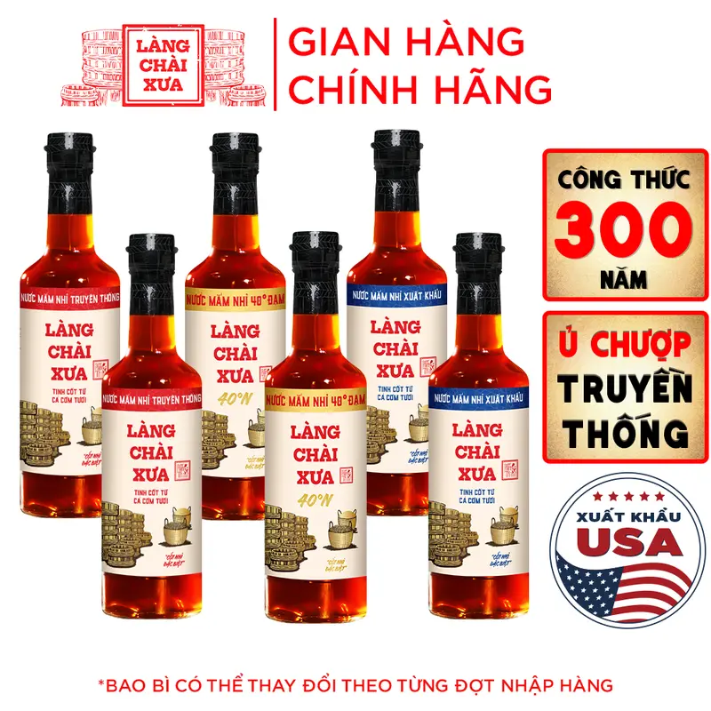 [Thùng 6 chai - 3 vị] Nước mắm nhỉ nhãn xanh xuất khẩu, Nhãn đỏ đậm đà, Nhãn xanh sánh đặc 500ml/chai thủy tinh