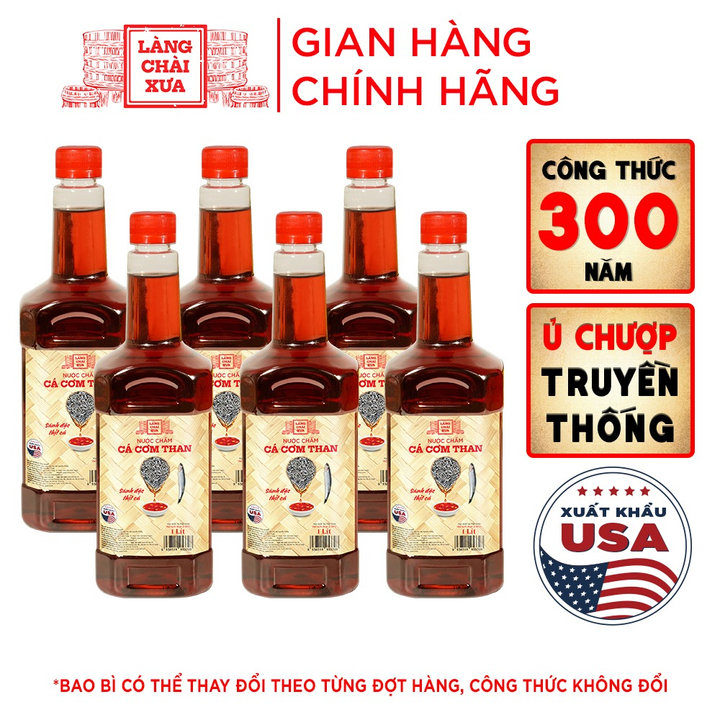 [Thùng 6 chai] Nước mắm chấm cá cơm than 1L