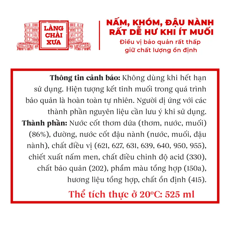 Alternative view of Nước Mắm Chay 3 Trong 1 525ml - Làng Chài Xưa