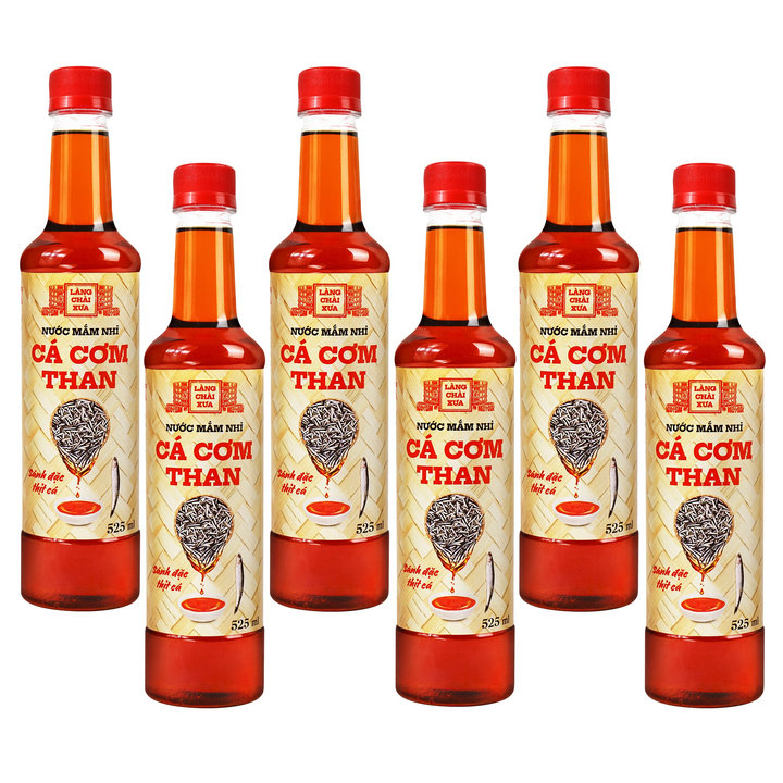 [THÙNG 6 CHAI] Nước Mắm Nhỉ Cá Cơm Than 525ml - Làng Chài Xưa
