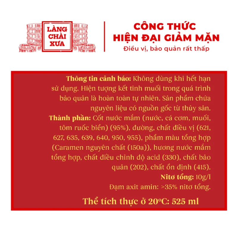 Alternative view of [Thùng 6 chai 525ml] Nước mắm hiệu tôm biển truyền thống Làng Chài Xưa