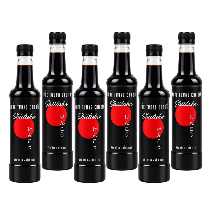 6 chai nước tương Shiitake 525ml Làng Chài Xưa
