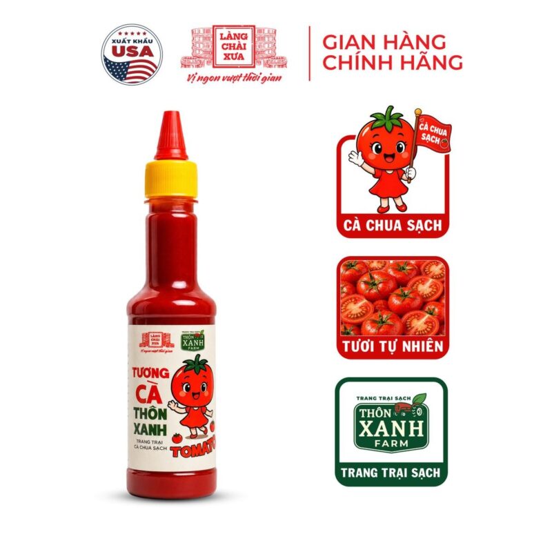 Chai tương cà Thôn Xanh 270g từ trang trại cà chua sạch